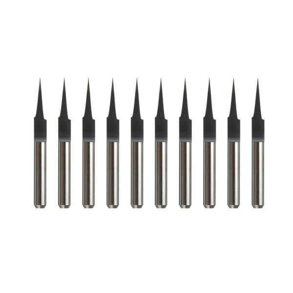 Carbide PCB Engraving Bits - 10Pcs 0.2mm 10 Degree - 3.175mm CNC Router Tool